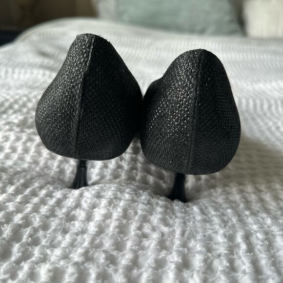 STUART WEITZMAN Eva Black Shimmering Kitten Heel Pumps NWT - Picture 8 of 10